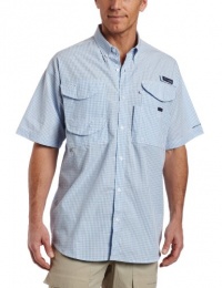 Columbia Sportswear Super Bonehead Classic Short Sleeve Shirt (X-Large, Sail Gingham)