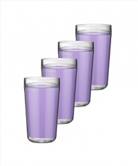 Kraftware Double Wall Insulated 24-Ounce Acrylic Drinkware, Lavender, Set of 4