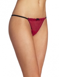 Betsey Johnson Women's Stretch Mesh Ruffle Side String Thong