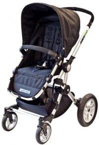 guzzie+Guss Deluxe Full Sized Stroller with Bassinette, Obsidian