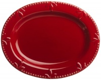 Signature Housewares Sorrento Collection 14-Inch Oval Serving Platter, Ruby Antiqued Finish