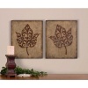 Uttermost Decorative Leaves Wall Art 1.25 x 20 x 24 (Set of 2), Beige Stucco