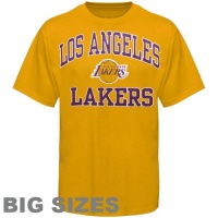 NBA Majestic Los Angeles Lakers Heart and Soul Big Sizes T-Shirt - Gold