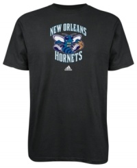 Sport your favorite team's winning spirit in this New Orleans Hornets' tee by adidas.