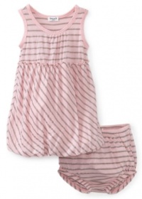 Splendid Littles Baby-Girls Infant Nutmeg Stripe Dress, Pink Ribbon, 12-18