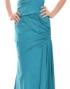 David Meister Silk Taffeta Ruched One Shoulder Evening Gown Dress