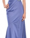 David Meister Sensuous One Shoulder Fitted Evening Gown Dress