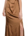 David Meister Silk One Shoulder Rhinestone Eve Gown Dress 2