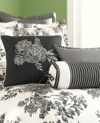 Midnight madness. Martha Stewart Collection makes a dramatic statement with this Midnight Trellis completer set, featuring floral accents and plaid and stripe patterns for a chic appeal.