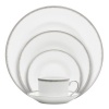 WEDGWOOD FINE BONE CHINA SILVER ASTER: 5-PIECE PLACE SETTING