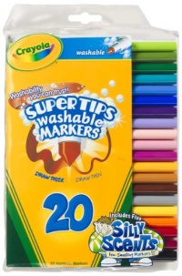 Crayola 20ct Washable Super Tips (5 Fun-Scented Markers Included)