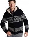 $395 Vince Wool Cardigan Zip Up Hoodie Sweater Large L Navy Blue With Sherpa Lining