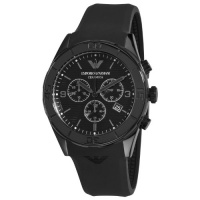 Emporio Armani Men's AR1434 Ceramic Black Silicone Strap Chronograph Watch