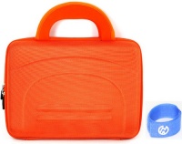 RCA DRC99390 9 Portable DVD Player Case Orange Nylon Hard Shell + EnvyDeal Velcro Cable Tie