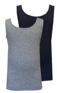 Calvin Klein Boys Black and Heather Gray 2 Pack Tank Tops for boys (4/5)