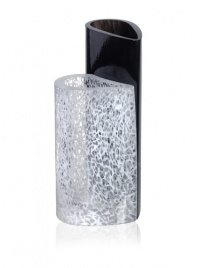 Kosta Boda 2 Sweet Hearts 12-Inch Crystal Vase, Black & White