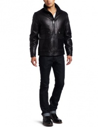 Michael Kors Men's Exeter Leather Zip Front Blouson