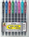 Pilot G2 Retractable Premium Gel Ink Roller Ball Pens, Fine Point, 8-Pack Pouch, Assorted Colors (31128)