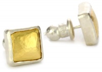 GURHAN Amulet Square Earrings Silver with High Karat Gold Accents