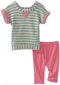 Splendid Littles Baby-girls Infant Loops Top And Legging Set, Jade/Neon Pink, 12-18 Months