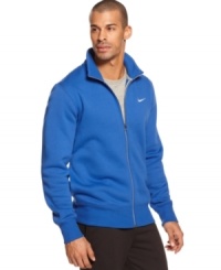 Sporty is just your style, and so is this fleece track jacket from Nike.