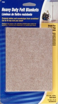 Waxman 4720095N Self-Stick Heavy Duty Felt Blanket Pads, 4-1/2-Inch by 6-Inch, Oatmeal