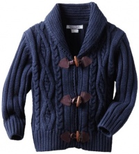 Kitestrings Boys 2-7 Cable Knit Toggle Front Cardigan, Peacoat Navy, 3T