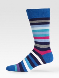 Super soft, with a hint of stretch in superior cotton knit with signature stripes.Mid-calf height80% cotton/20%nylonMachine washImported