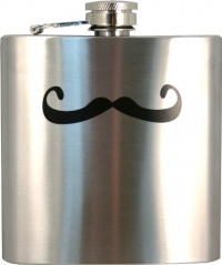 Island Dogs Mustache Hip Flask