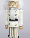 17 Hollywood Decorative White Glittered Soldier Wooden Christmas Nutcracker