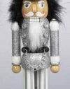 17 Hollywood Decorative Silver Glittered Soldier Wooden Christmas Nutcracker