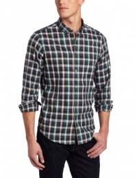 Ben Sherman Men's Long Sleeve Textured Fancy Gingham Woven