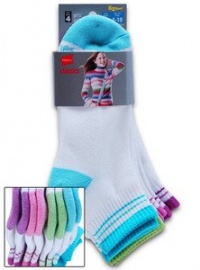 Hanes Girls Classics Ankle P4 Assorted Tipping/Stripes