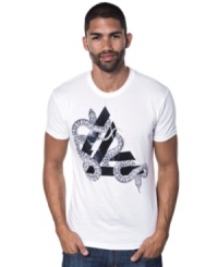 Leave the white tees at home. This graphic t-shirt from Marc Ecko Cut & Sew gives 'em something to look at.