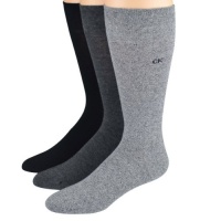 Calvin Klein Men's Socks Combed Flat Knit Crew Graphite Asst. 3pairs