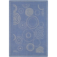 Safavieh CY1906-3103 Courtyard Collection Blue and Natural Indoor/Outdoor Area Rug, 5-Feet 3-Inch by 7-Feet 7-Inch