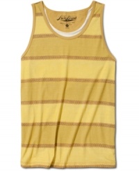 Stay on track. Focus on having fun in this stylishly casual tank from Lucky Brand Jeans.