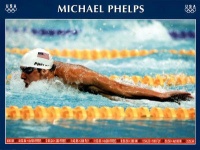 (18x24) Michael Phelps Swimming World Record Times Olympics Official Sports Poster Print