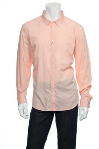 Calvin Klein Men's Orange Checked (Small) Button Down Shirt