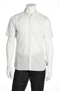 Alfani Floral White Pure Button Down Shirt