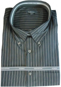 Van Heusen Button Down Long Sleeve Dress Shirt Black Stripes