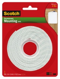 Scotch Permanent Mounting Tape, 1 Inch x 125 Inches