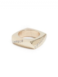 GUESS Yellow Gold-Tone Textured Ring, GOLD (7)