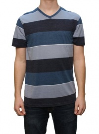 Retrofit Men's Short Sleeve V-Neck T-Shirt Blue Striped