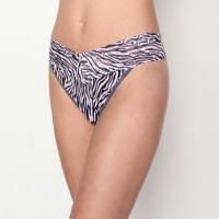 Hanky Panky Zebra Print Original Rise Thong, Ivory/Charcoal, One-Size