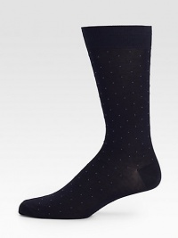 Pin-dot socks made from pima cotton with a touch of stretch.Mid-calf height75% pima cotton/25% polyamideMachine washMade in Italy