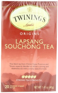 Twinings Lapsang Souchong Tea, Tea Bags, 20-Count Boxes (Pack of 6)