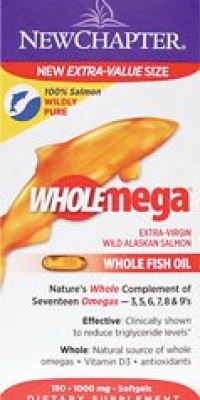 New Chapter Wholemega Whole Fish Oil -- 1000 mg - 180 Softgels