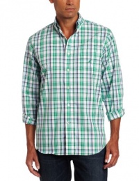 Nautica Men's Poplin Long Sleeve Plaid Woven Shirt