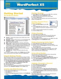 WordPerfect X5 Quick Source Guide